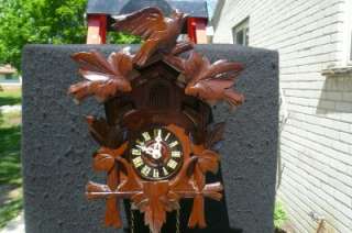   Black Forest 8 Day German Cuckoo Clock Serviced Runs Good  