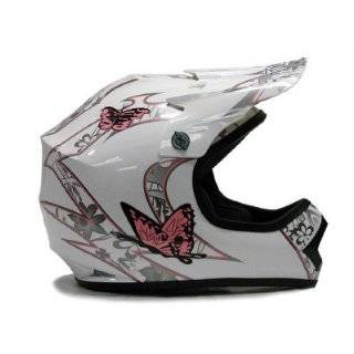 Tms Youth Pink Butterfly Dirtbike Atv Motocross Helmet Mx (Medium) by 
