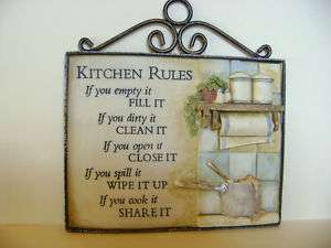 History & Heraldry Kitchen Rules Plaque / Picture   NEW  