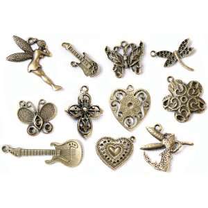   Charm Embellishment Assortment, Old Brass 2 Arts, Crafts & Sewing
