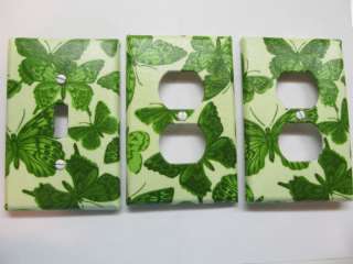 Green Butterflies Light Switch and Outlet Covers #34  