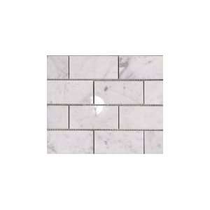   Sample) Carrara Bianco 2x4 Polished Marble Mosaic
