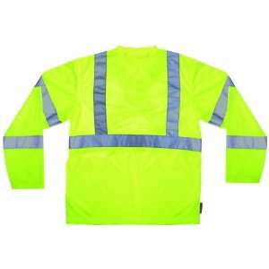   Viz ANSI Class 3 Long Sleeve T Shirt, Lime, 2X Large
