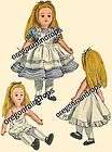 vintage 1947 alice in wonderland doll pattern doll clothes pattern