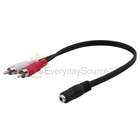 New 4x 3.5mm Stereo Female to 2 RCA Male Splitter Audio Cable Adapter