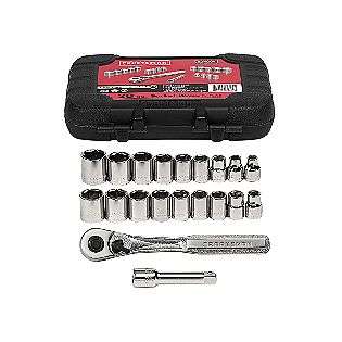20 pc. 6 pt. Standard and Metric Easy Read 3/8 in. Dr. Socket Wrench 