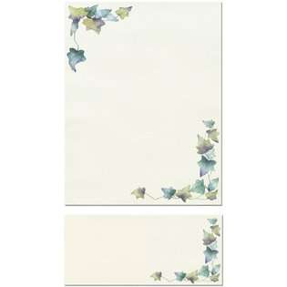 The 200 Painted Leaf Border Letterhead Sheets and 200 Matching 