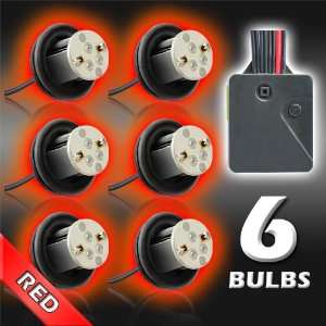  RED   6pc 4watt High Power LED Emergency Strobe Flash Light Kit 