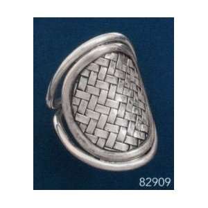  Oval Weave Design Sterling Silver Ring, 1 5/16 inch wide Jewelry