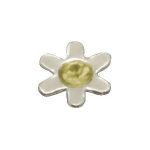     Tiny Cubic Zirconia Flower   925 Sterling Silver Nose Ring Twist