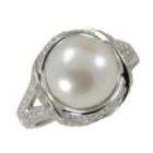 sterling silver 10 5 11mm freshwater pearl cubic zirconia ring