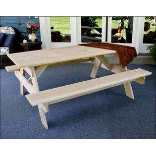 Fifthroom 58L x 32W Select Pine Economy Picnic Table with Attached 