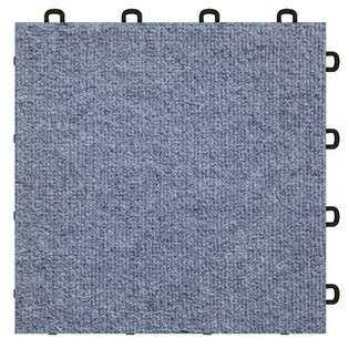 MODUTILE Interlocking Basement Carpet Tiles Gray  1 sq. ft. Made In 