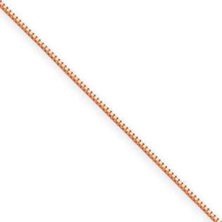 JewelryWeb 14k Rose Gold .80mm Box Link Chain   18 Inch   Lobster Claw 
