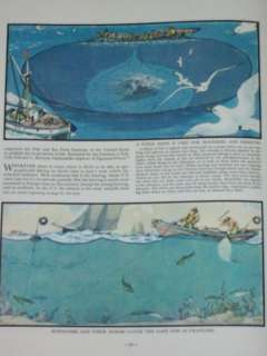 1935 MAP NORTH ATLANTIC FISHING GROUNDS GRAND BANKS FISHING 