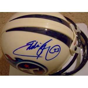  Eddie George autographed Tennessee Titans mini helmet 