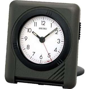 Seiko Travel Alarm Clock Ultra Thin Grey and Brown Undertone Matte 
