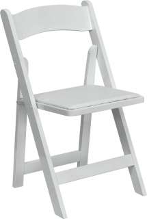 Lot of 50 White Wood Folding Chairs Vinyl Padded Seat  