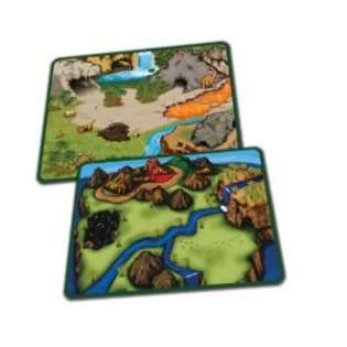   Land 2 Sided Large Playmat with 4 Museum Quality Animals 