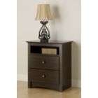 Prepac Fremont 2 Drawer Tall Night Stand with Open Shelf