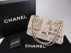 Auth CHANEL Tweed Garden Party Bug Charm Reissue Flap Bag