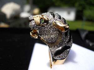 Neda Behnam 18K Onyx Garnet and Diamond Tiger Ring  