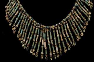 Ancient Egyptian Faience Bead Necklace Fringe Bib Tassle 2200 to 