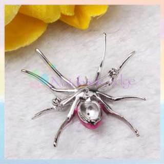 Luxurious Spider Black Widow Crystal Animal Brooch Pin  