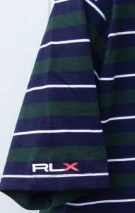 Ralph Lauren Mens rlx golf shirt xl green striped nwt  