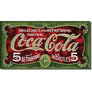 Coca Cola Tin Sign  Coke   1900s 5 Cents 