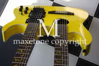   Yellow 6/6 Double neck Acoustic electric guitar Combo #841  