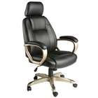   Products Leather Executive Chair with Adjustable Headrest in Black