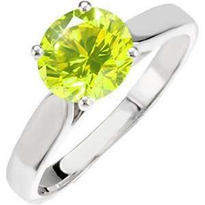   Gold Ring with Fancy Greenish Yellow Diamond 0.1+ carat Brilliant cut