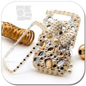 3D Custom Bling Gold Crystal Hard Skin Case Cover For Blackberry Torch 