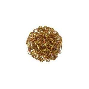  3.5 Sparkling Vegas Gold Curly Ball Christmas Ornament 