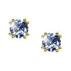   Gold Stud Earrings with Blue Diamond 0.1+ carat each Brilliant cut