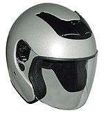 DOT Silver Three Quarter Flip Shield Motorcycle Helmet  