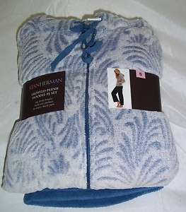 STANHERMAN BLUE FROSTED PLUSH HOODIE PJ SET SIZE SMALL  