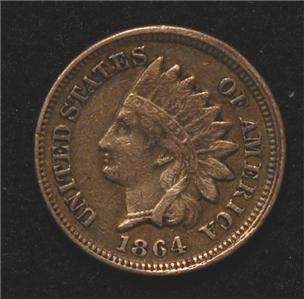 From an old PA estate 1864 Copper Nickel Indian Cent, strong Fine 