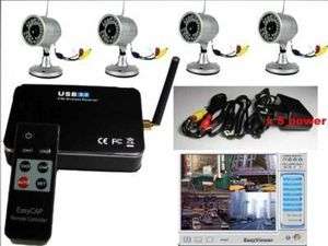Wireless 4 Camera Kit Home Security Surveillance System  