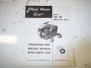 Wheel Horse Lawn Ranger 33R 33E operation parts manual  
