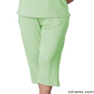 Silverts Womens Arthritis Elastic Waist Capris Pants 