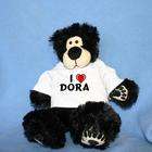 SHOPZEUS Plush Black Teddy Bear (Thumples) toy with I Love Dora
