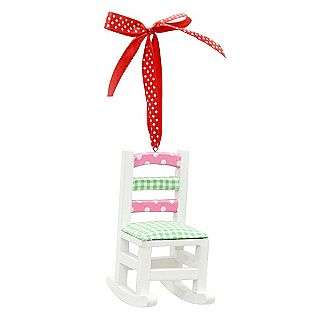 Homespun Holiday Rocking Chair Ornament  Seasonal Christmas Ornaments 