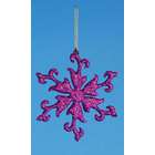   Roberts 4.75 Vibrant Purple Glittered Snowflake Christmas Ornament