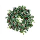   Traditional Variegated Holly Berry Artificial Christmas Wreath   Unlit
