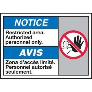 NOTICE RESTRICTED AREA AUTHORIZED PERSONNEL ONLY (W/GRAPHIC) Sign   10 