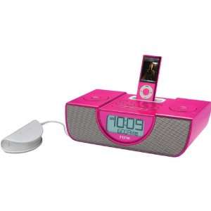  NEW Pink Dual Alarm Clock FM Radio With Pillow Shaker And 