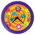 Carsons Collectibles Color Wall Clock of 70s Spiral of Peace Symbols 