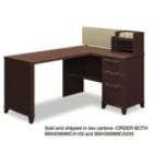   rta a tower corner wood computer desk with hutch in pewter and cherry